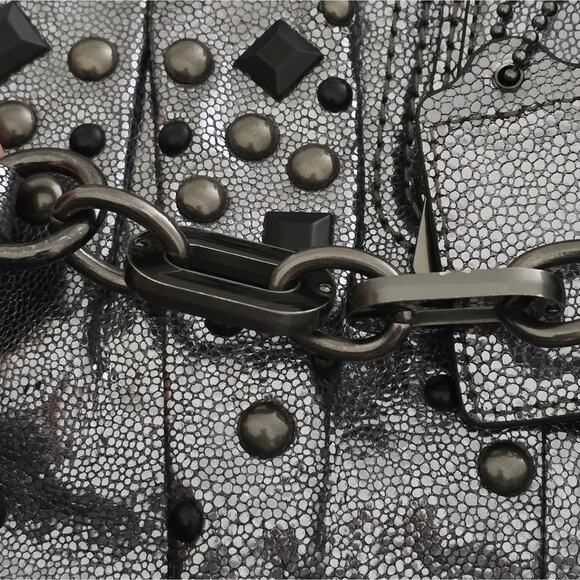 COACH Limited ED‎ KRISTIN GRAY METALLIC SILVER GUNMETAL NUBUCK SUEDE BAG Purse - Picture 15 of 16